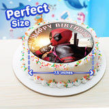 7.5 Inch Edible Cake Toppers - Red and Black Masked Themed Birthday Party Collection of Edible Cake Decorations