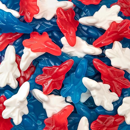 Patriotic Candy | 1-Pound Bag | Red White and Blue Candy for 4th of July Party Favors | Berry Flavored Airplane Gummies for Buffets and Themed Dessert