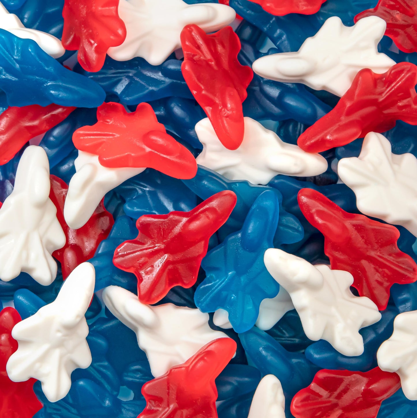 Patriotic Candy | 1-Pound Bag | Red White and Blue Candy for 4th of July Party Favors | Berry Flavored Airplane Gummies for Buffets and Themed Dessert