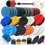 JUSONEY Drill Brush Scrub Pads 38 Piece Power Scrubber Cleaning Kit - All Purpose Cleaner Scrubbing Cordless Drill for Cleaning Pool Tile, Sinks