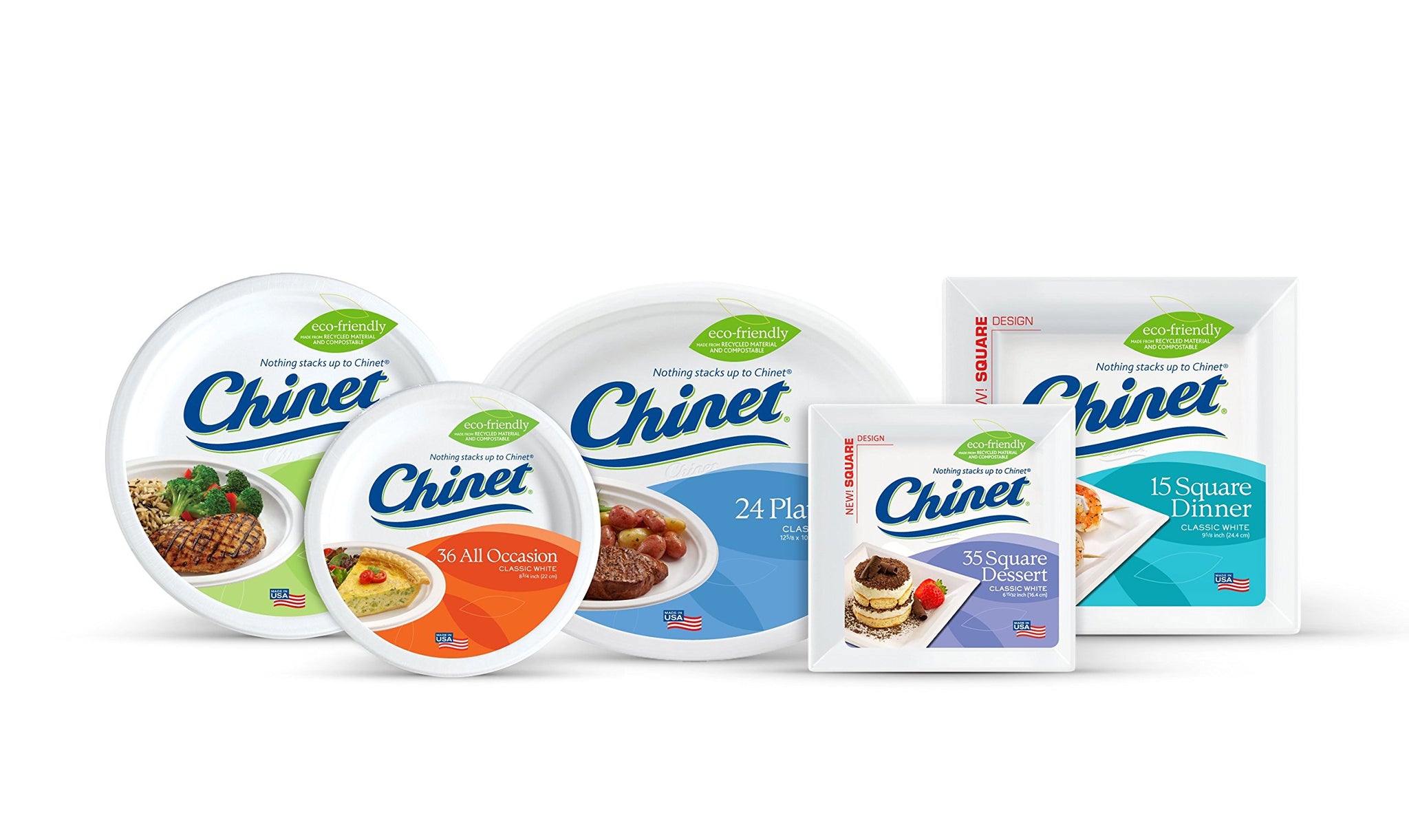 Chinet Premium 10-Inch Platters, 24-Count Packs (Pack of 4)