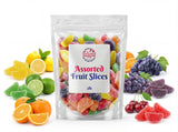 Fruit Slices Candy 2 lb Bulk Bag - Lemon Cherry Strawberry Orange Lime Flavors, Sugar Coated Jelly Treats, Soft Chewy Snacks, Party Dessert