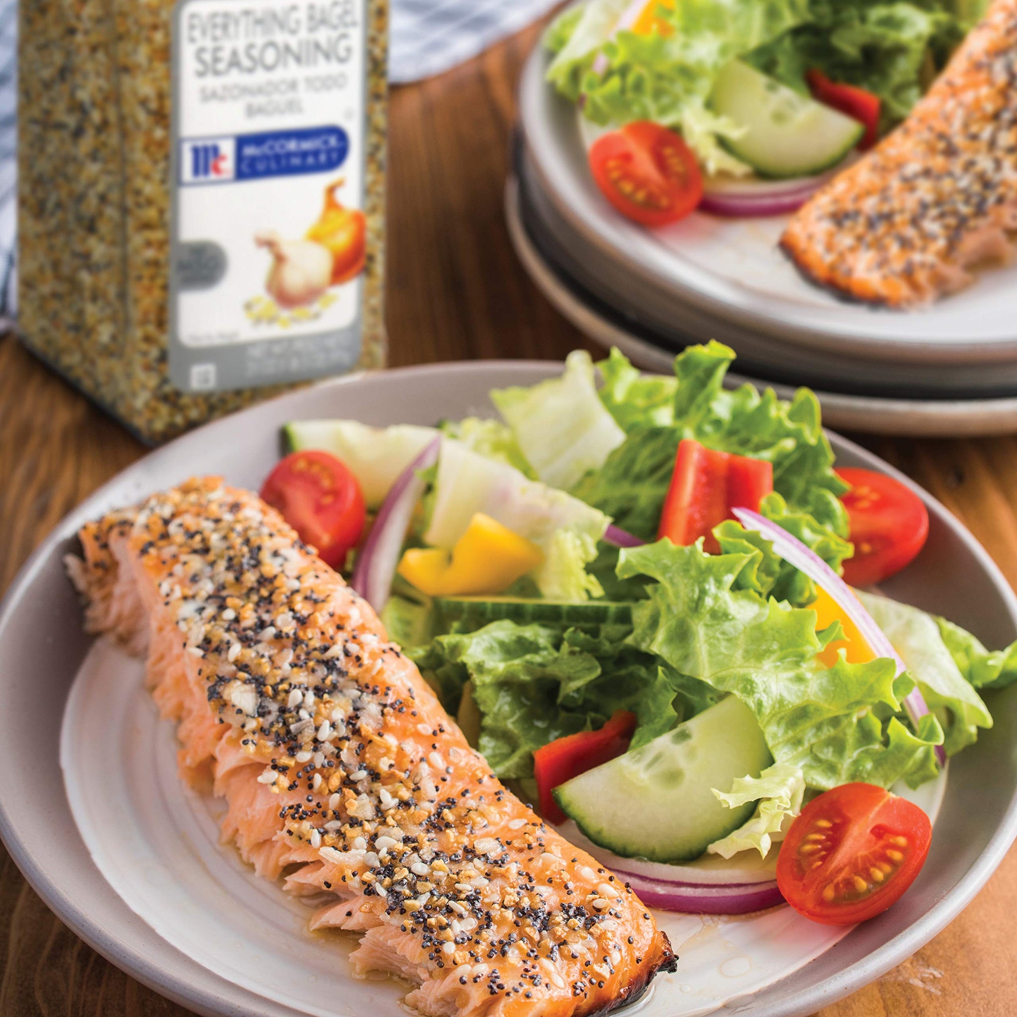 McCormick Culinary Everything Bagel Seasoning, 21 oz - One 21 Ounce Container of Everything Bagel Seasoning Blend of Poppy Seed, Sesame Seed, Garlic