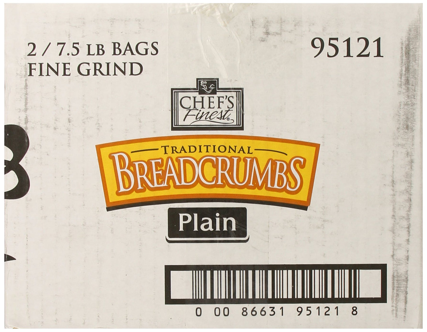 Chef's Finest Traditional Bread Crumbs | 7.5-lbs. (Pack of 2) | Fine Grind, Plain Breadcrumbs for Cooking, Baking & Frying