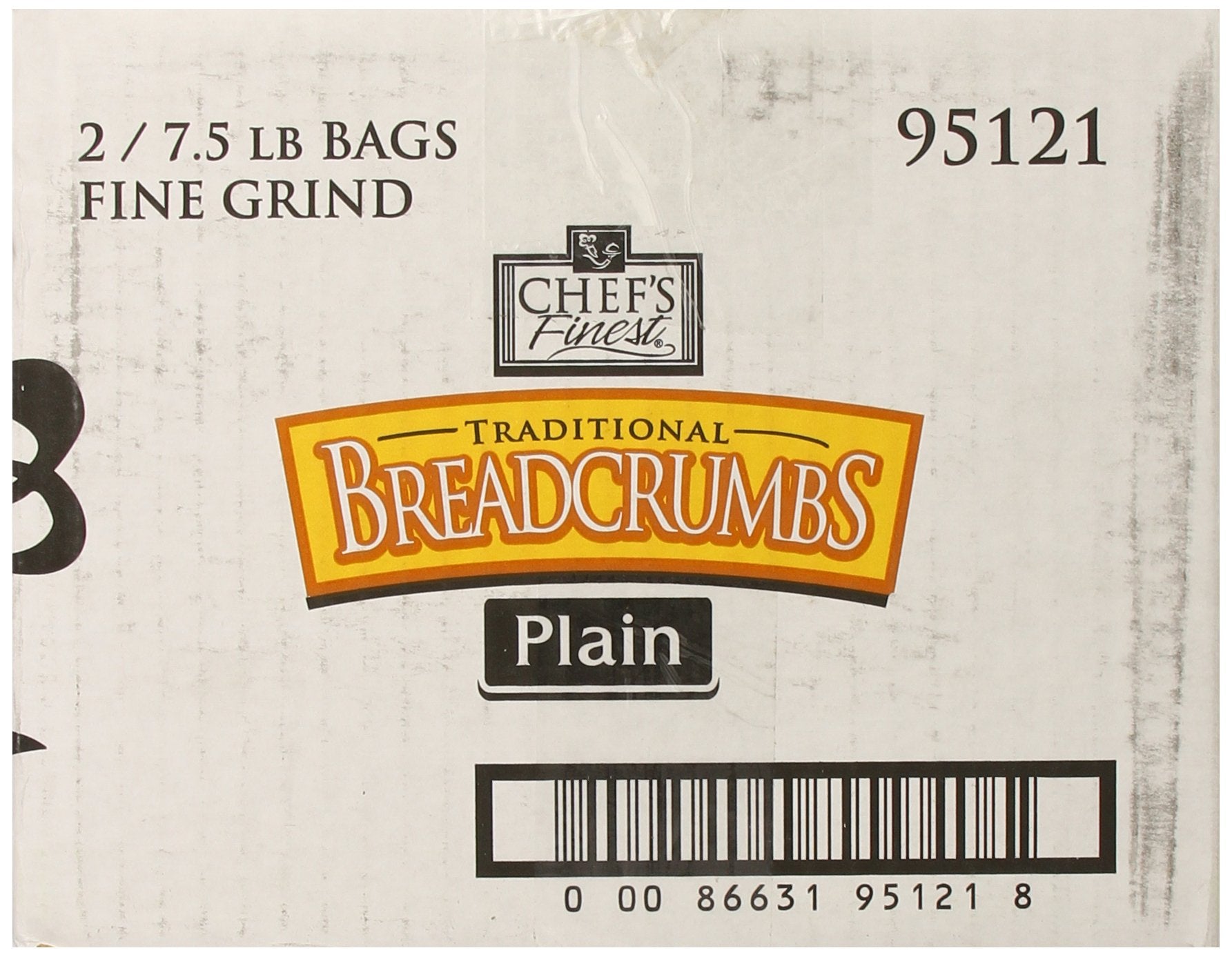 Chef's Finest Traditional Bread Crumbs | 7.5-lbs. (Pack of 2) | Fine Grind, Plain Breadcrumbs for Cooking, Baking & Frying