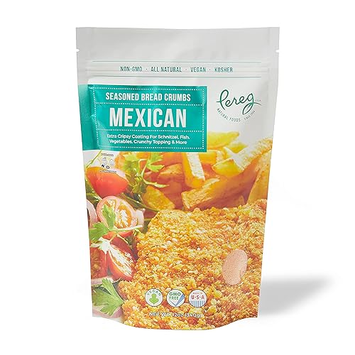 Pereg Mexican Bread Crumbs (12 Oz) - Mexican Flavor Seasoned Bread Crumbs - Bread Crumbs for Coating & Stuffing - Coat Burger, Schnitzel, Vegetables, Meatballs - Non GMO