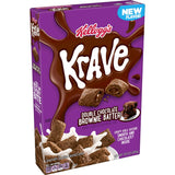 Krave Cold Breakfast Cereal, Chocolate Cereal, Kids Snacks, Double Chocolate Brownie Batter, 10.5oz Box