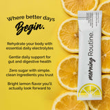 ROUTINE Morning Electrolyte Drink Mix, 3rd-Party Tested, 10 Sticks