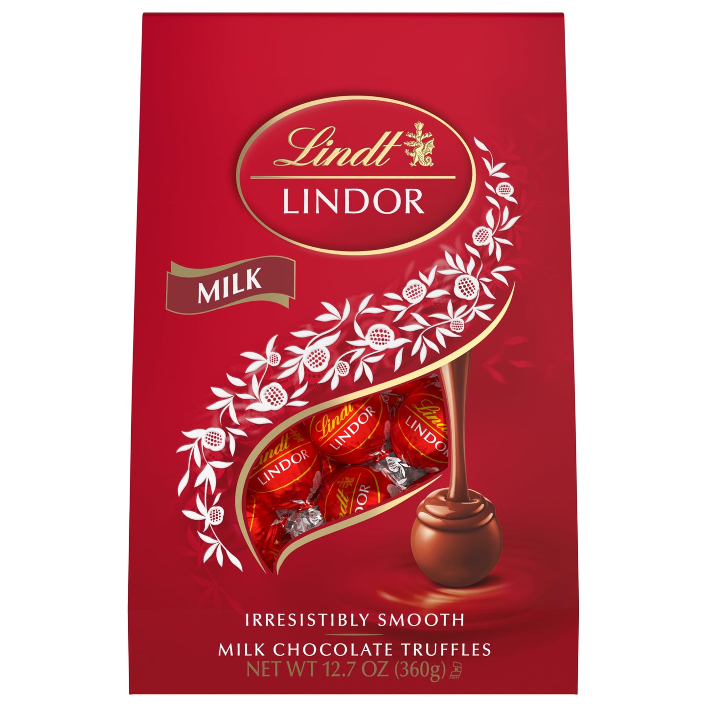 Lindt LINDOR Milk Chocolate Candy Truffles, 12.7 oz. Bag