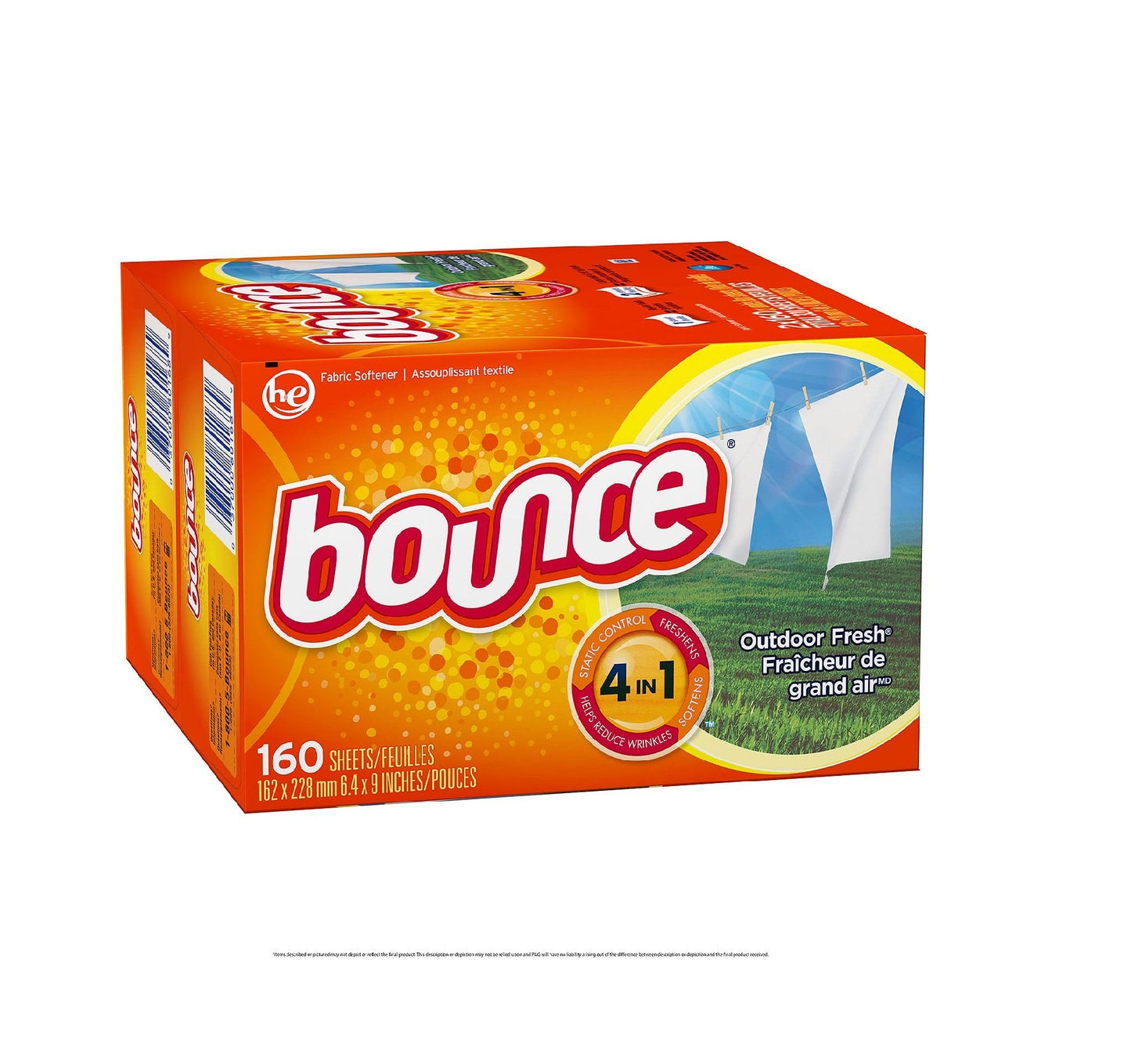 Bounce Dryer Sheets - Outdoor Fresh - 160 Count, Pack of 2 (sdvsdv)