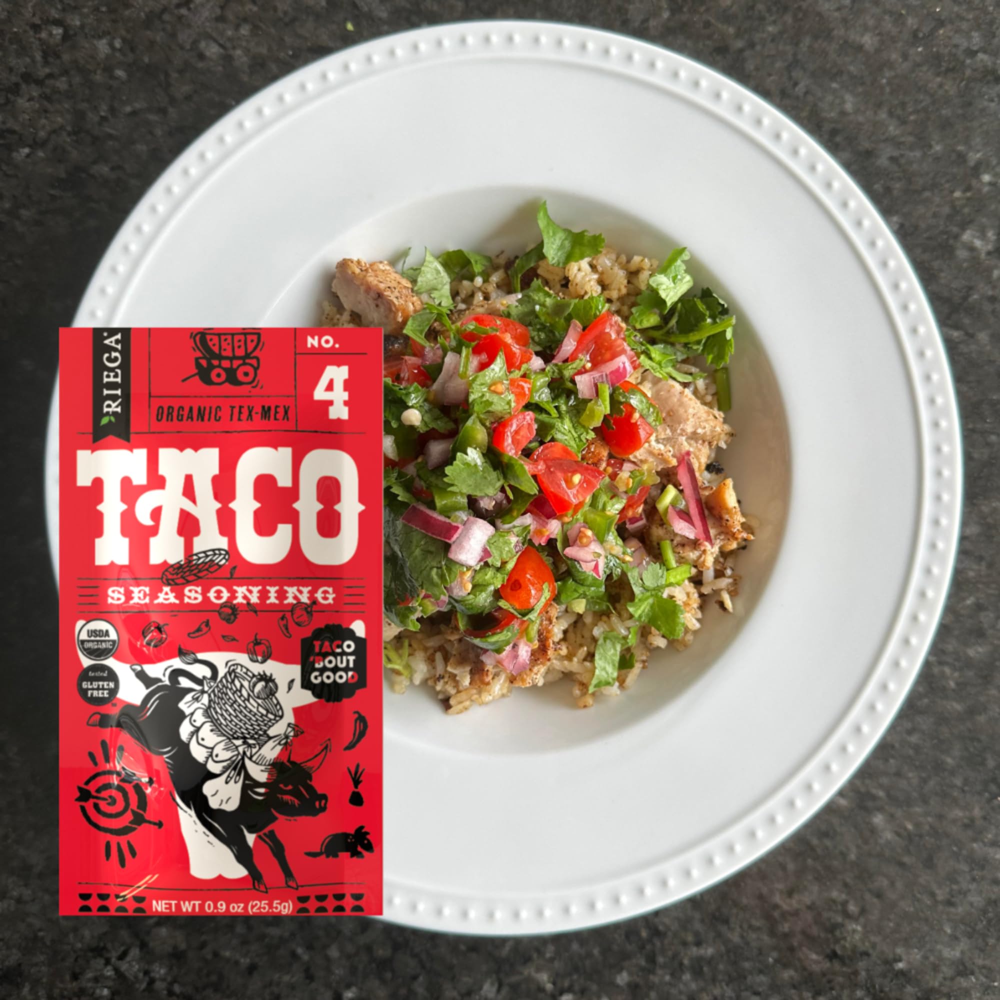 Riega Organic Taco Seasoning, Perfect Tex Mex Spice Mix for Taco Tuesday and Chili (Taco, 0.9 Ounce (Pack of 1))