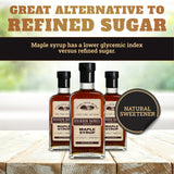 Bourbon Barrel Aged Maple Syrup, Gluten Free Maple Syrup Grade A Amber Rich Taste in Sustainable 12 oz. Glass Bottles, American Made Maple Syrup