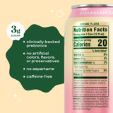 Bloom Pop Prebiotic Soda 12 Pack, Strawberry Cream Flavor, 12oz Cans | Prebiotic Soda for Gut Health, Low Calorie Soda, No Caffeine, Healthy Soft
