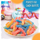 Sour Gummy Worms | 2 Pound Bag | Soft and Chewy Vegan Candy Bulk | Assorted Fruit Flavors Gummi Worms for Party Favors & Candy Buffets | Gelatin Free