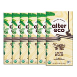 Alter Eco Creme Brulee Truffle Thins, Chocolate Bar with Gooey Ganache Truffle Filling, Organic, Gluten & Soy-Free, Non-GMO Snacks, No Additives