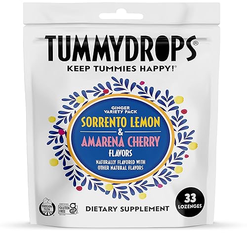 Tummydrops Ginger Italy Inspired Flavors Variety Pack. Gluten Free, Vegan, & Made with Organic Ingredients, 33 Assorted Peppermint Oil and Ginger