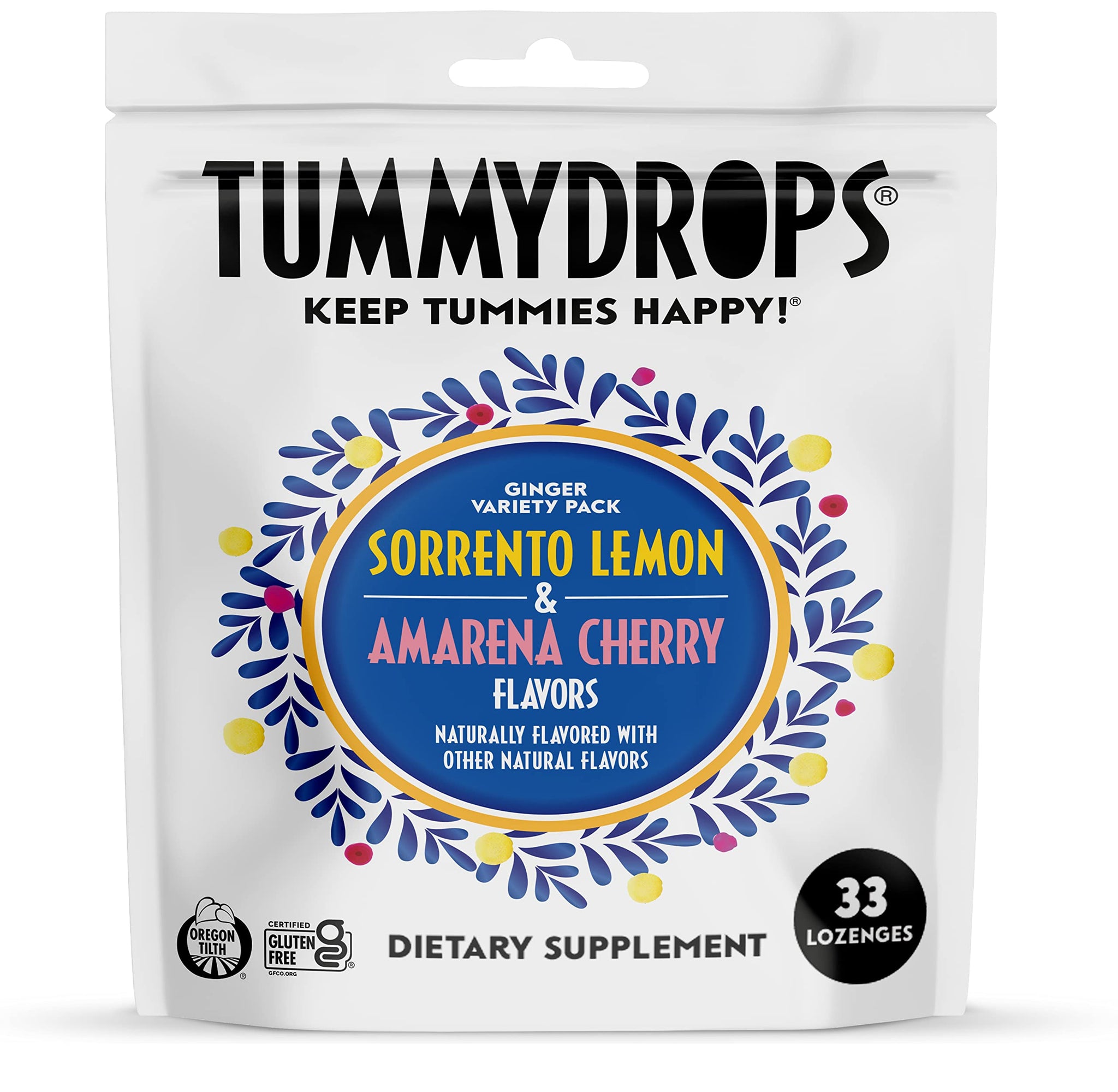 Tummydrops Ginger Italy Inspired Flavors Variety Pack. Gluten Free, Vegan, & Made with Organic Ingredients, 33 Assorted Peppermint Oil and Ginger