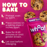 Whoa Dough Ready to Bake Cookie Dough Chocolate Chip - Certified Non-GMO, Kosher, Gluten Free - Plant-Based Snack Dough Made with Real Ingredients - 6 Pack