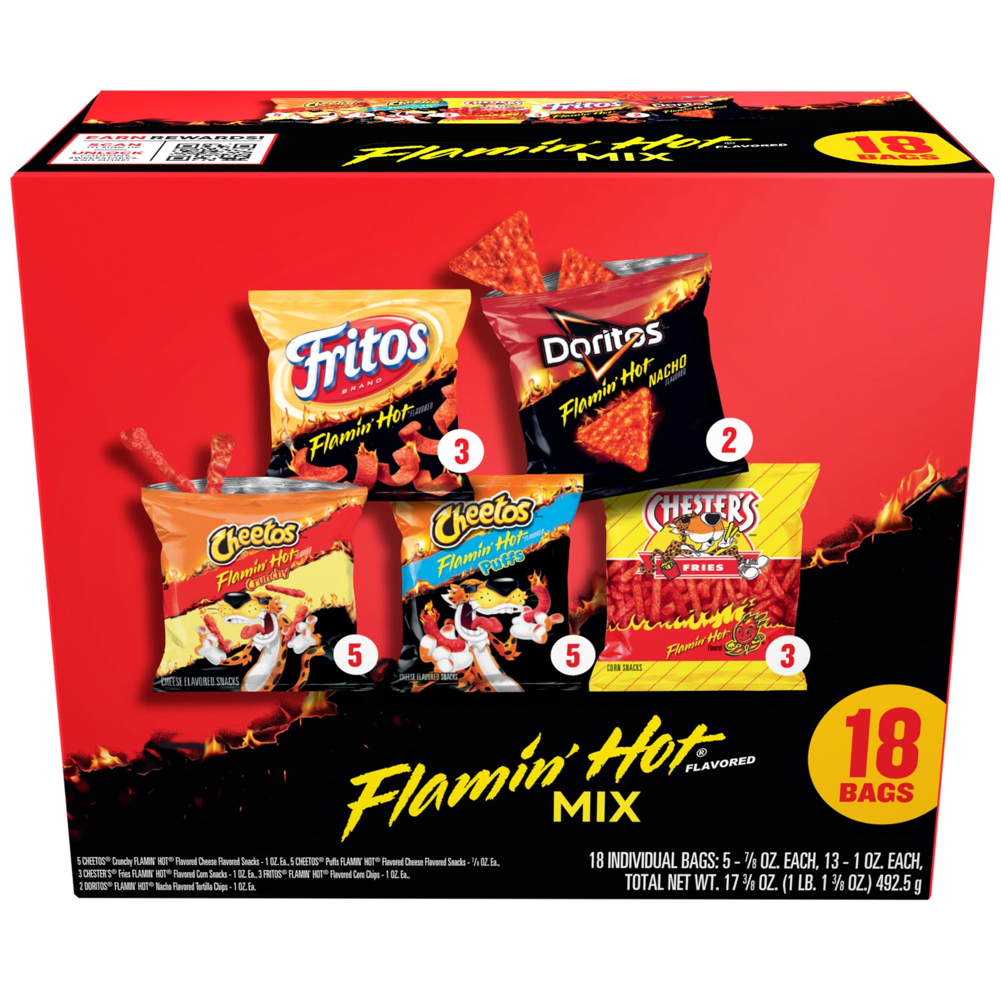 Frito Lay Flamin' Hot Mix Variety Pack (18 Count)