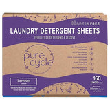 World Amenities Pure Cycle Laundry Detergent Sheets - No Spill Travel Pack - 160 Loads (Lavender Peppermint)