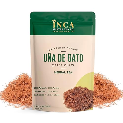 Inca Master Uña de Gato Tea (Uncaria tomentosa) - Premium Cat’s Claw Inner Bark, Cut & Sifted Loose Herbal Tea, Wild Harvested from Peru Amazon
