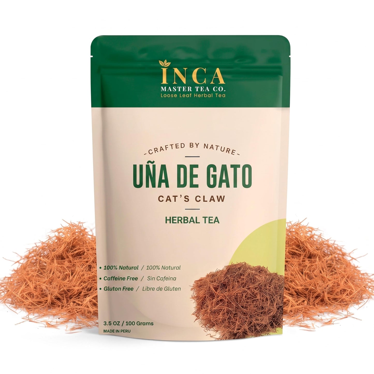 Inca Master Uña de Gato Tea (Uncaria tomentosa) - Premium Cat’s Claw Inner Bark, Cut & Sifted Loose Herbal Tea, Wild Harvested from Peru Amazon