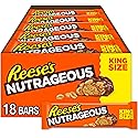 REESE'S NUTRAGEOUS Chocolate, Peanut Butter, Caramel and Peanut King Size, Candy Bars, 3.1 oz (18 Count)