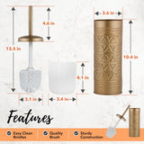 Autumn Alley Antique Gold Toilet Brush and Holder Set, Standing Toilet Brush for Modern Bathroom Decor, Soft Gold Bathroom Accessory Sets