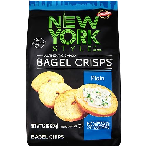 New York Style Bagel Crisps, Plain, 7.2 Ounce