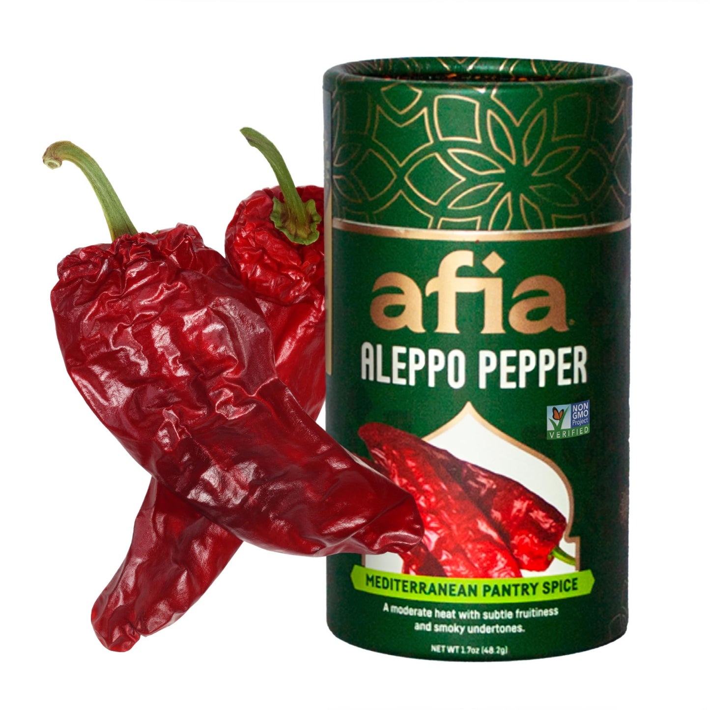 Afia - Aleppo Pepper Flakes | Aleppo Mediterranean Pantry Spice for Middle Eastern Dishes, Meals and Cuisine | Premium Middle Eastern Spices, 1.7oz