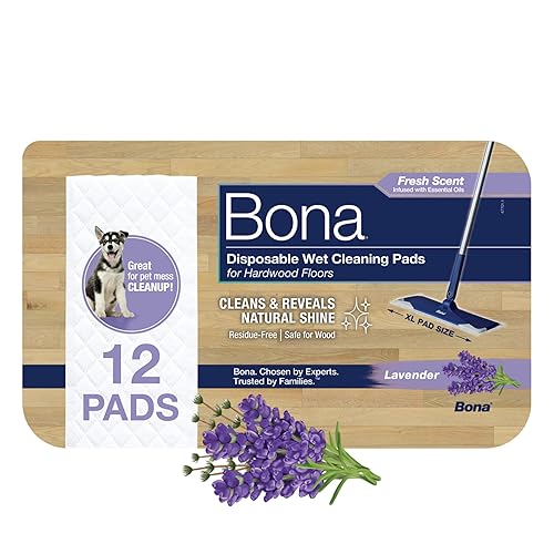 Bona® Disposable Wet Cleaning Pads for Hardwood Floors, Lavender Scent