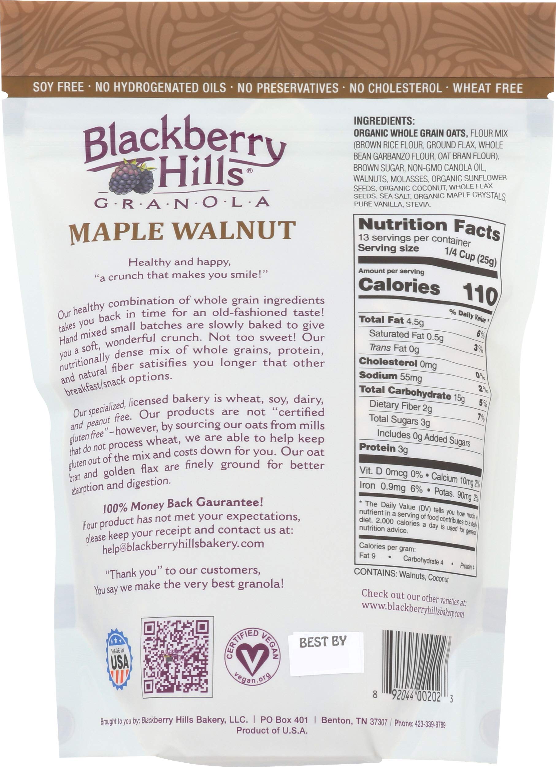 Blackberry Hills Bakery Maple Walnut Granola, 12 OZ