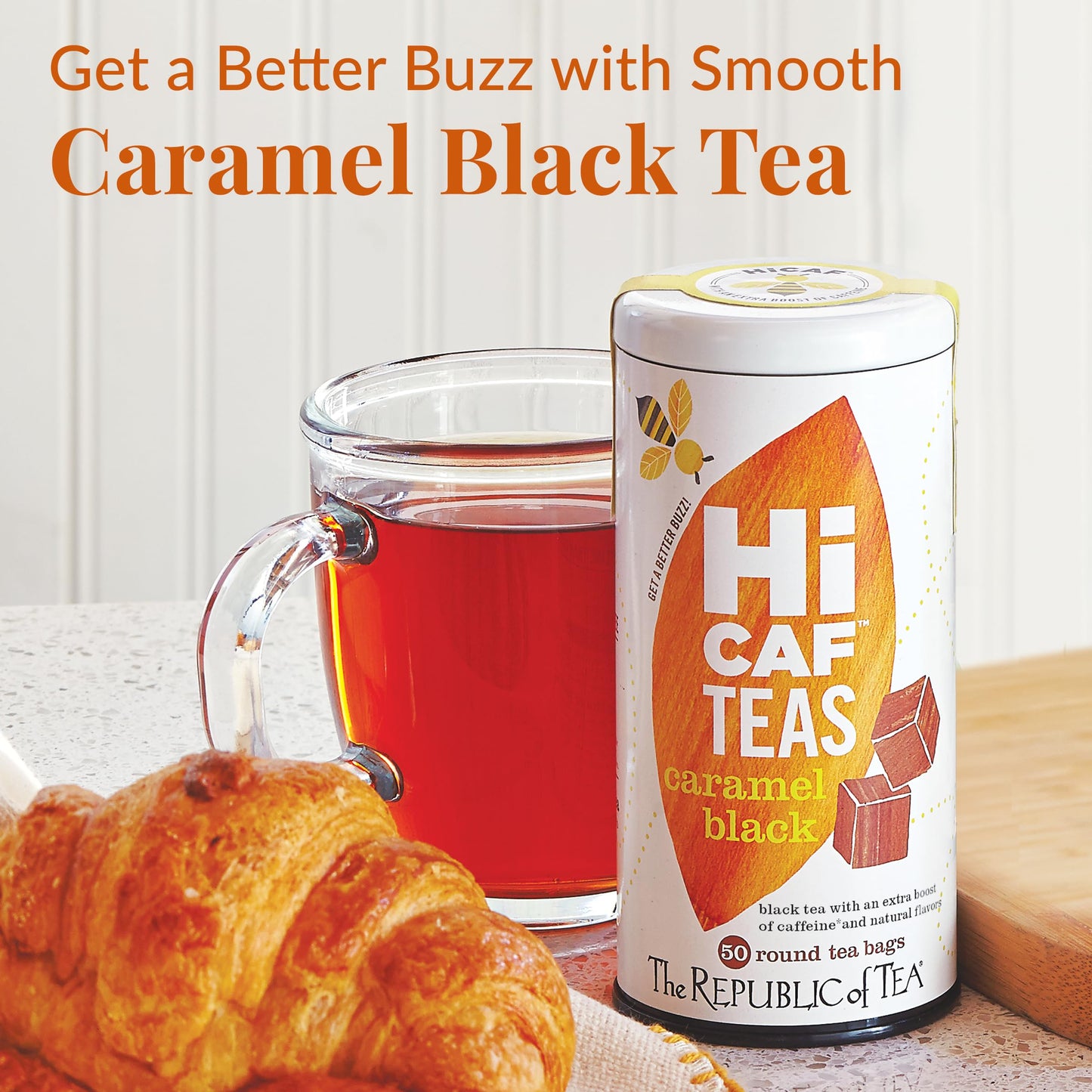 The Republic of Tea - HiCAF Caramel Black Tea, 50 Tea Bags, High in Caffeine