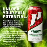 Phorm Energy Drink, Watermelon Wrath, Sugar Free, 16 oz 12 Pack