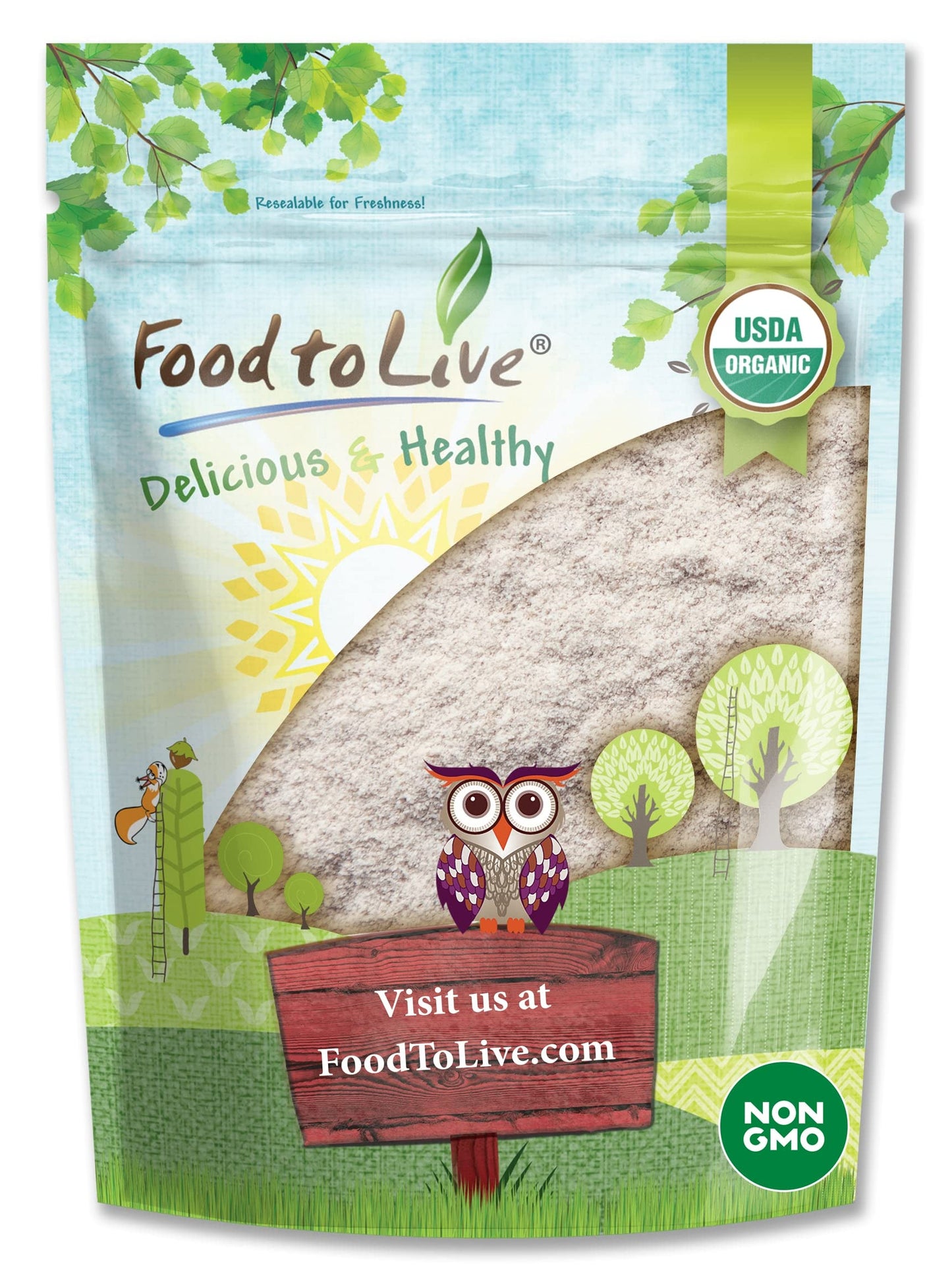 Food to Live Gluten Free Organic Brown Rice Flour, 1.5 Pounds - Non-GMO Whole Grain Flour, Fine Meal, Vegan, Bulk. Great for Cooking, Baking, and as