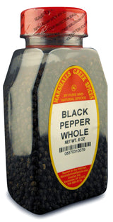 BLACK PEPPER WHOLE, PEPPERCORNS FRESHLY PACKED IN LARGE JARS, spices, herbs, seasonings