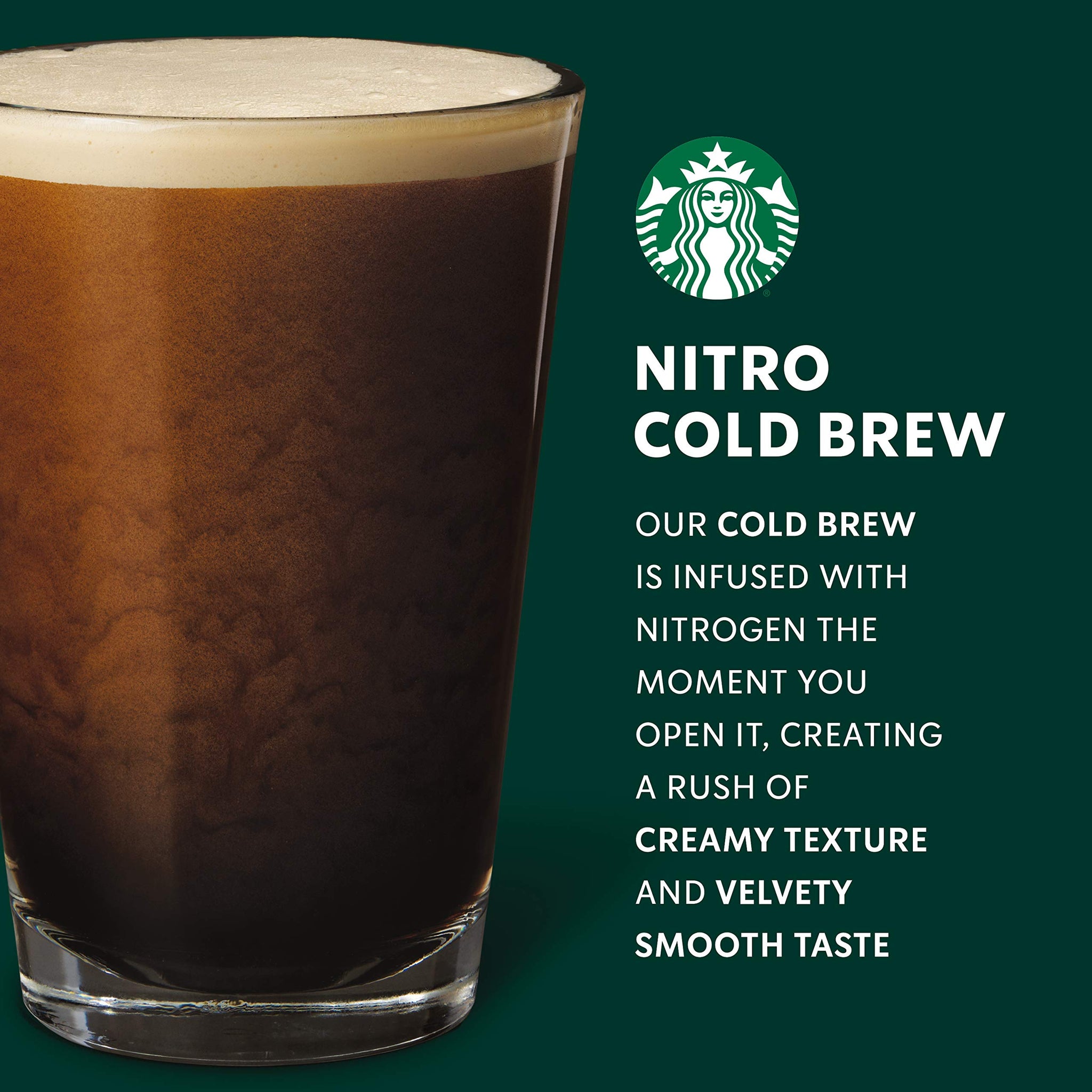 Starbucks Nitro Cold Brew Coffee, Black Unsweetened, 9.6oz Can