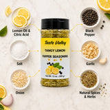 Taste Valley Lemon Pepper Seasoning - 13 oz Large Shaker Jar | 368 Servings | Zero Calories | No MSG | Seasoning for Lemon Pepper Wings, Chicken