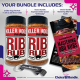Killer Hogs Rib Rub Premium BBQ Barbecue Spice Seasoning 2 pk (22.68 oz) + Guide & Bottle Opener (4 Items)!