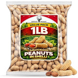 Peanuts In Shell | 1 LB Bulk Value Pack | Roasted & Salted - Healthy natural snack, Perfect for office, share and TO-GO - Crunchy Whole Peanuts