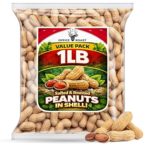 Peanuts In Shell | 1 LB Bulk Value Pack | Roasted & Salted - Healthy natural snack, Perfect for office, share and TO-GO - Crunchy Whole Peanuts