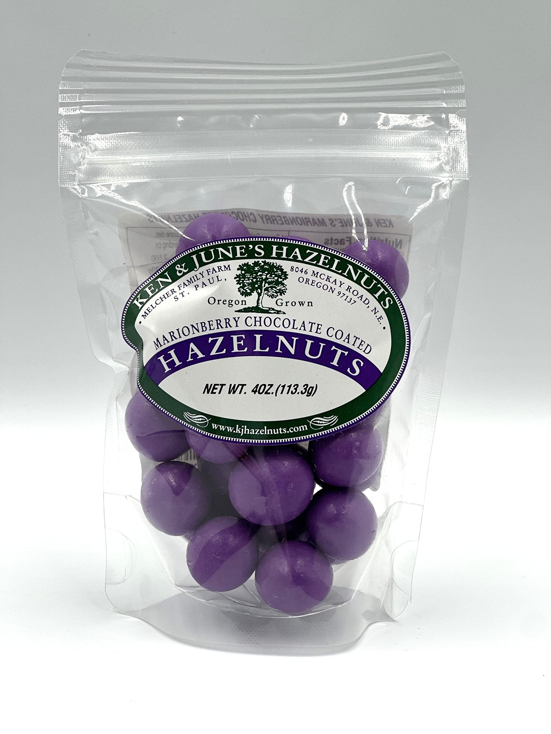 Marionberry Chocolate Coated Hazelnuts - 4oz