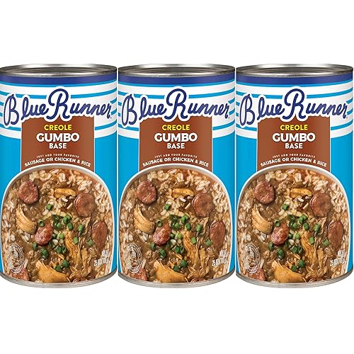 Blue Runner Gumbo Creole Base (Pack of 3) Traditional Louisiana Chicken and Sausage Gumbo Base - Quick and Delicious Meal Solution
