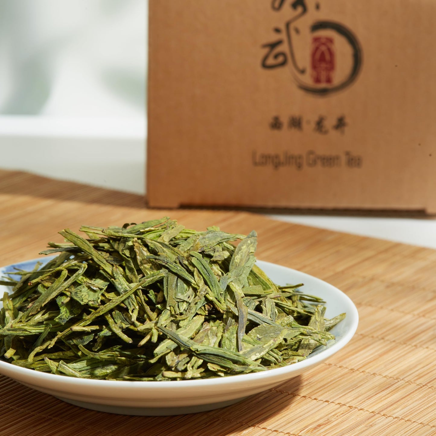 ChaWuWarmSun [B] LongJing Green Tea Loose Leaf - 3.5oz/100g Dragon Well Tea - Traditional Roasted Fried Bean Aroma - Spring Harvest - Hangzhou Chinese