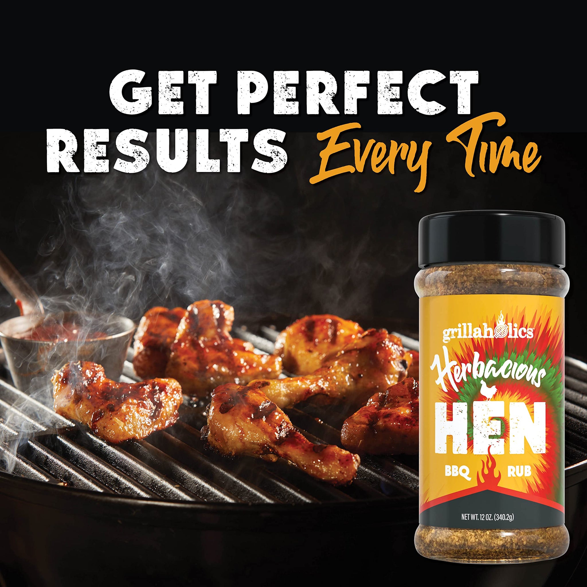 Grillaholics Herbacious Hen Poultry Seasoning - Herb & Garlic Chicken Rub for Smoked, Roasted, Fried & Grilled Poultry with 24+ Herbs & Spices - Try