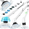LyriFine Electric Spin Scrubber, New Full-Body IPX7 Waterproof Bathroom Cleaner Brush, Shower Scrubber with Long Handle & 2 Speed, Heads Replacement