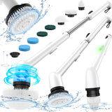 LyriFine Electric Spin Scrubber, New Full-Body IPX7 Waterproof Bathroom Cleaner Brush, Shower Scrubber with Long Handle & 2 Speed, Heads Replacement