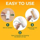 ZELOVO Roller Pet Hair Remover - Reusable Lint Roller for Cat & Dog Hair on Carpet, Couch, Car, Furniture, Rugs & Bedding - Portable, Eco-Friendly