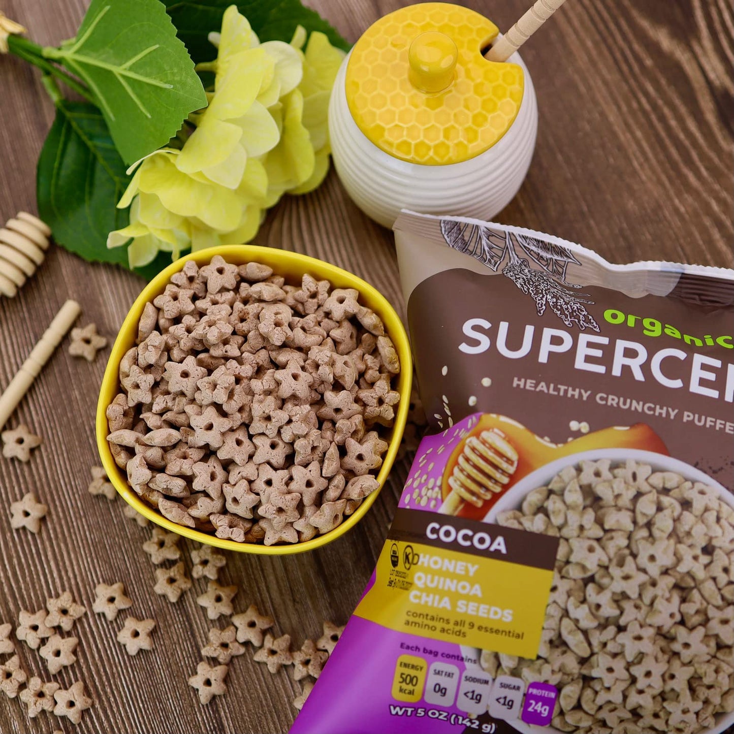 Awsum Snacks USDA Organic Quinoa SUPERCEREAL 5oz bag - Vegan Gluten Free & No Refined Sugar - Grain Free Kosher Healthy Cereal - Healthy Snacks Puffed