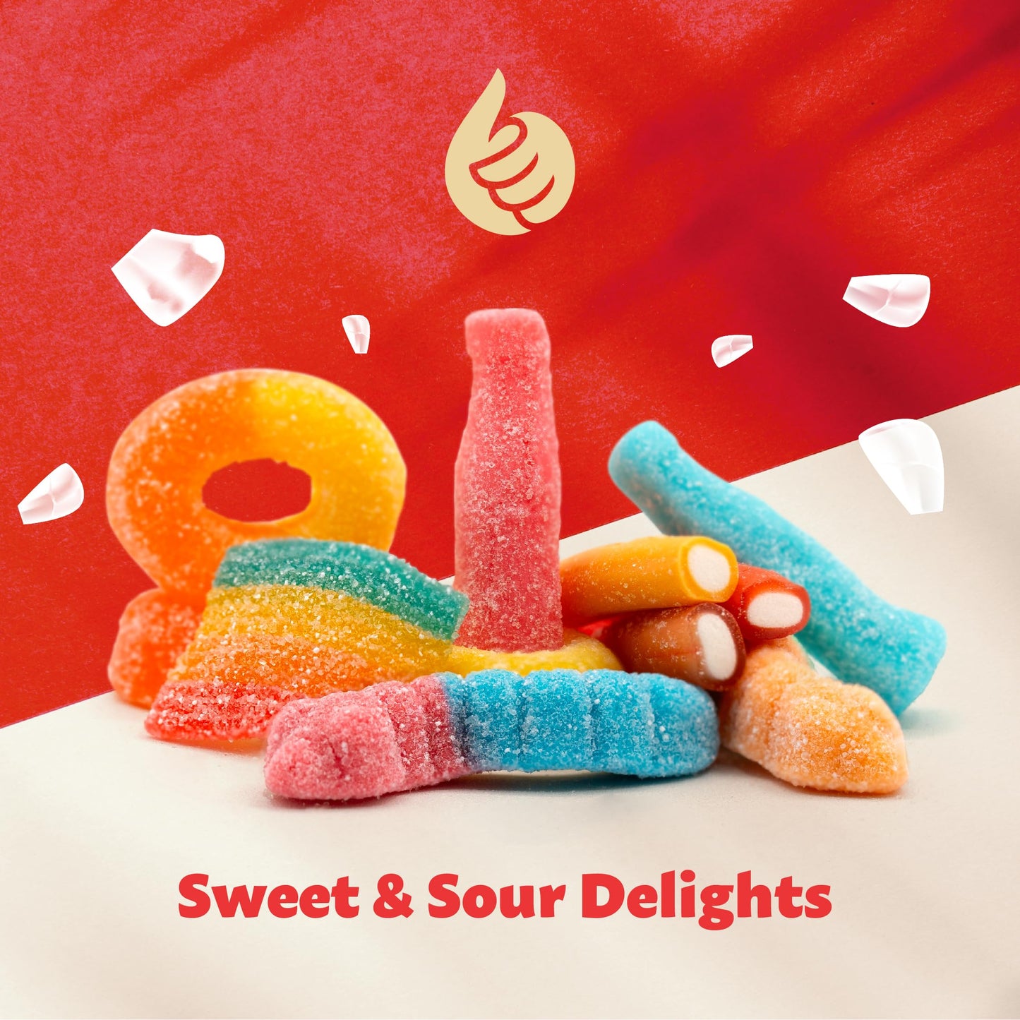 Gummy Candy Mix | 2-Pound Bag | Peach Rings, Pencil Bites, Neon Worms, Bottles, Belts | Sweet & Sour Gummies for Candy Buffets, Snacking, and Gifting